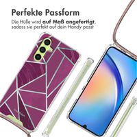 imoshion Design Hülle mit Band für das Samsung Galaxy A34 - Bordeaux Graphic