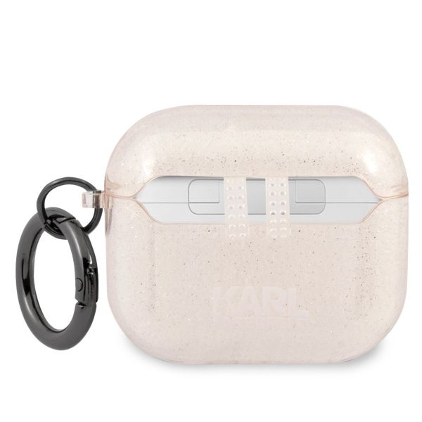 Karl Lagerfeld Karl's Head Silicone Glitter Case für das Apple AirPods 3 (2021) - Gold