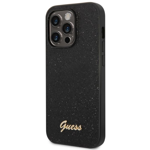 Guess Glitter Flakes Back Cover für das iPhone 14 Pro Max - Schwarz