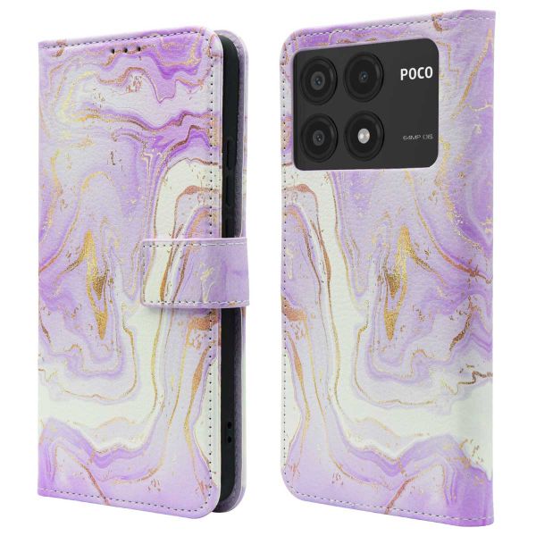 imoshion Design Klapphülle Xiaomi Poco X6 Pro - Purple Marble