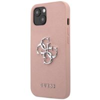 Guess 4G Metal Logo Saffiano Backcover Apple iPhone 13 - Rosa