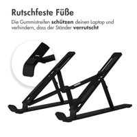 Accezz Laptophalter - Laptopständer - Verstellbar und zusammenklappbar - Schwarz