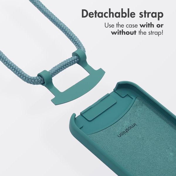 imoshion Color Backcover mit abnehmbarem Handykette und MagSafe Apple iPhone 12 (Pro) - Dunkelgrün