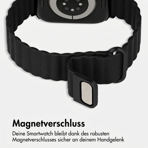 imoshion Magnetisches Kunstlederarmband für Apple Watch | 38/40/41/42 mm - Schwarz