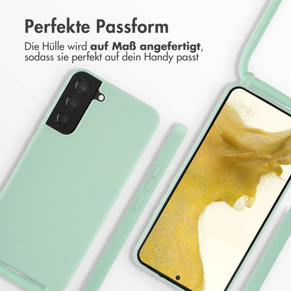 imoshion Silikonhülle mit Band für das Samsung Galaxy S22 Plus - Mintgrün