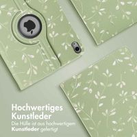 imoshion 360° drehbare Design Klapphülle Apple iPad 11 (2025) 11 Zoll A16 / iPad 10 (2022) 10.9 Zoll - Green Flowers