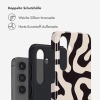 Selencia Vivid Tough Back Cover für das Samsung Galaxy S25 - Art Wave Black