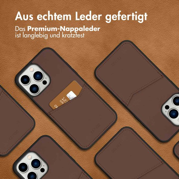 Accezz Premium Leather Card Slot Back Cover für das iPhone 14 Pro Max - Braun