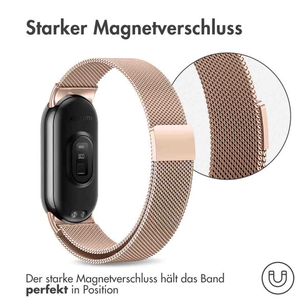 imoshion Mailändische Magnetarmband für das Xiaomi Smart Band 8 / 9 - Rose Gold