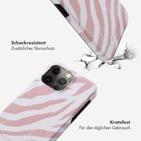 Selencia Vivid Tough Back Cover für das iPhone 15 Pro Max - Colorful Zebra Old Pink