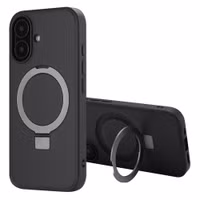 Accezz Ring Stand Backcover mit MagSafe für das Apple iPhone 16 - Schwarz