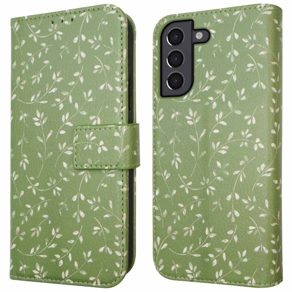 imoshion Design Klapphülle für das Samsung Galaxy S21 - Green Flowers