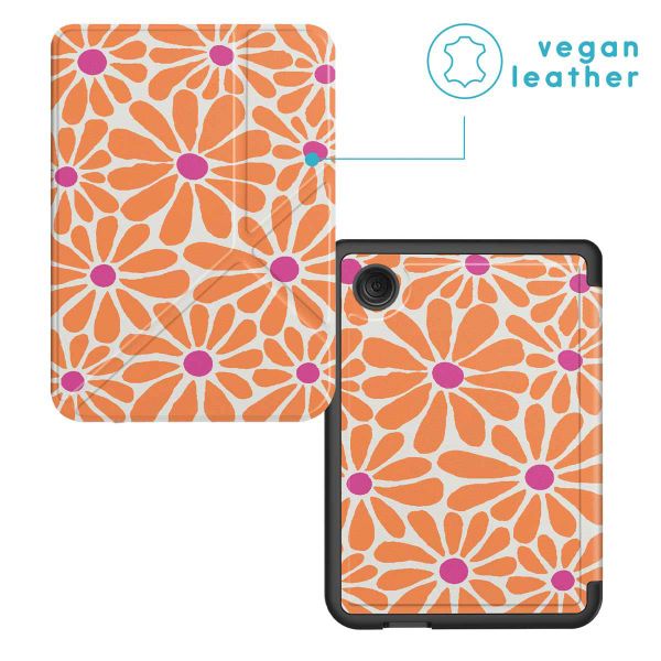 imoshion Design Klappbare Klapphülle Kobo Clara Colour / BW - Orange Flowers Connect