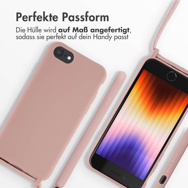 imoshion Silikonhülle mit Band für das iPhone SE (2022 / 2020) / 8 / 7 - Sand Pink