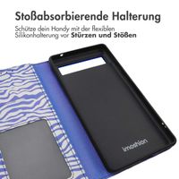 imoshion Design Klapphülle Google Pixel 6a - White Blue Stripes