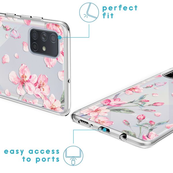 imoshion Design Hülle Samsung Galaxy A71 - Blume - Rosa