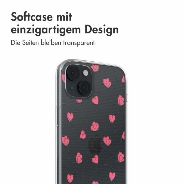 imoshion  Design Hülle für das iPhone 14 - Dusty Rose Connected Hearts