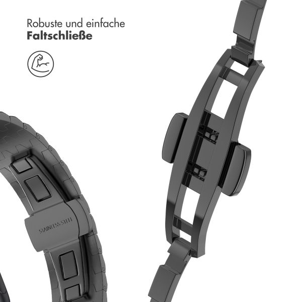 Selencia Drachenarmband aus Stahl für das  Apple Watch Series 1 t/m 11 / SE / Ultra (44/45/46/49 mm) - Schwarz