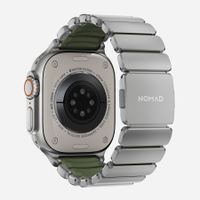 Nomad Stratos Armband für Apple Watch | 44/45/46/49 mm - Forest Green / Natural Titanium