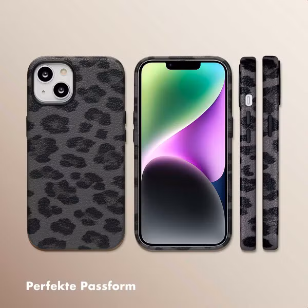 Selencia Sabi Backcover Leopardenmuster mit MagSafe Apple iPhone 14 - Midnight Black