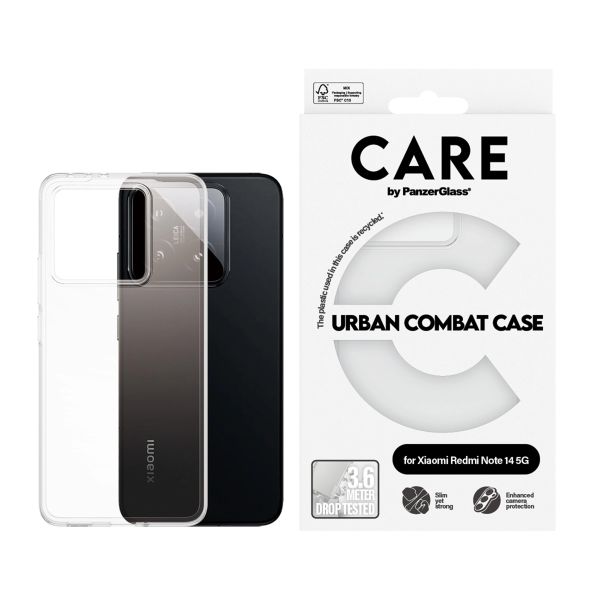 CARE by PanzerGlass Urban Combat Case MagSafe Xiaomi Redmi Note 14 (5G) - Transparent