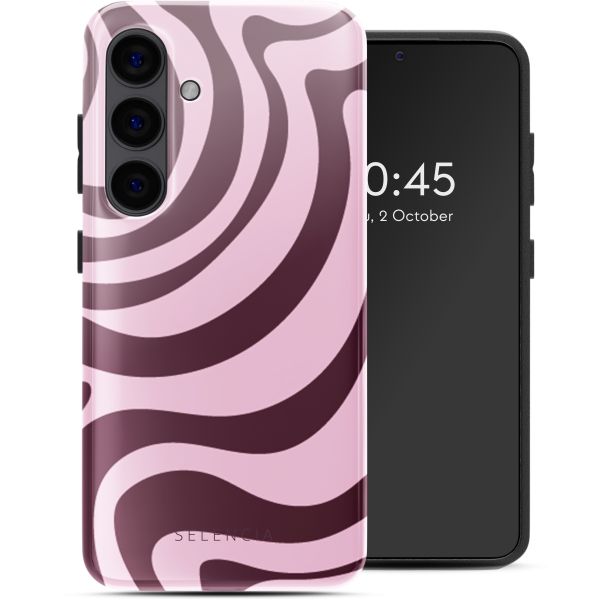 Selencia Vivid Backcover Samsung Galaxy S24 - Wavy Swirl Pink Plum