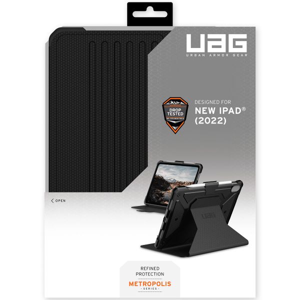UAG Metropolis Klapphülle Apple iPad 11 (2025) 11 Zoll A16 / iPad 10 (2022) 10.9 Zoll - Schwarz