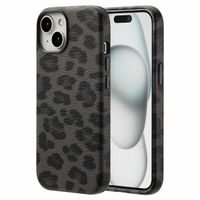 Selencia Sabi Backcover Leopardenmuster mit MagSafe Apple iPhone 15 - Midnight Black