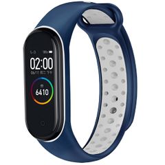 imoshion Silikonband Sport für das Xiaomi Mi Band 3 / 4 - Blau / Weiß