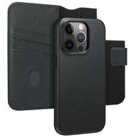 Accezz 2-in-1 Klapphülle aus Leder mit MagSafe für das iPhone 14 Pro - Onyx Black