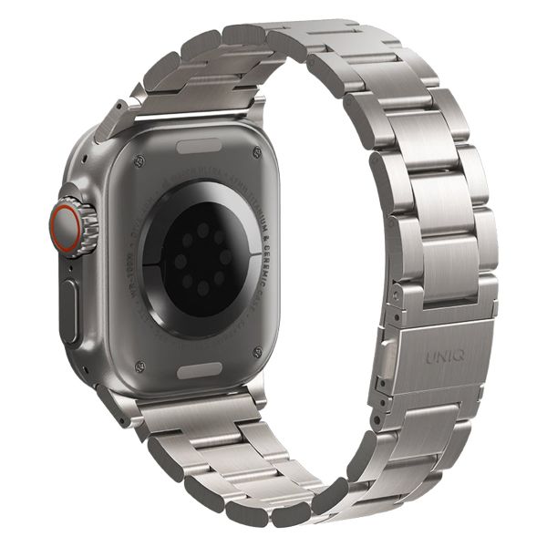 Uniq Osta Stahlarmband mit Selbstjustierenden Gliedern für das  Apple Watch Series 1 t/m 11 / SE / Ultra (44/45/46/49 mm) - Titanium (Silver)
