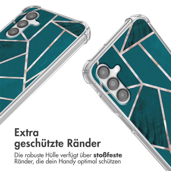 imoshion Design Hülle mit Band für das Samsung Galaxy A14 (5G/4G) - Petrol Green Graphic