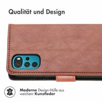 imoshion Luxuriöse Klapphülle für das Motorola Moto G22 - Braun