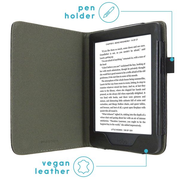 imoshion Vegan Leather Klapphülle Kobo Nia - Schwarz