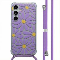 imoshion Design Hülle mit Band Samsung Galaxy S24 - Tropical Violet Flowers Connect