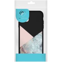 imoshion Design Hülle iPhone 12 (Pro) - Marmor - Rosa / Schwarz