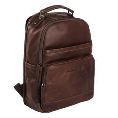 The Chesterfield Brand Austin Laptop Rucksack 14 Zoll - Echtes Leder - Dunkelbraun