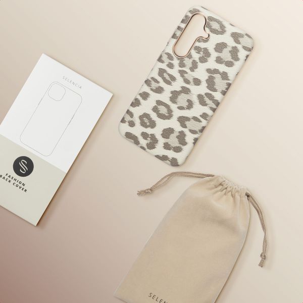 Selencia Sabi Backcover Leopardenmuster mit MagSafe Samsung Galaxy S24 - Soft Ivory