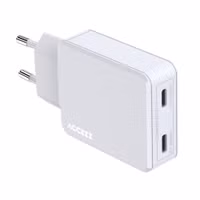 Accezz Ultra Slim GaN Ladegerät - 2x USB-C - 65 W - Weiß