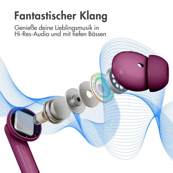 imoshion Aura Pro Kabellose In-Ear-Kopfhörer - Aktive Geräuschunterdrückung (ANC) - Bordeaux