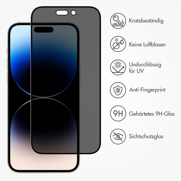 Accezz Privacy Displayschutz aus gehärtetem Glas Apple iPhone 14 Pro
