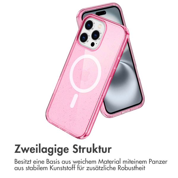 imoshion Sparkle Back Cover mit MagSafe Apple iPhone 16 Pro - Glitzer Rosa