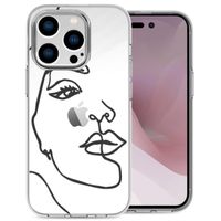 imoshion Design Hülle für das iPhone 14 Pro - Line Art Woman White