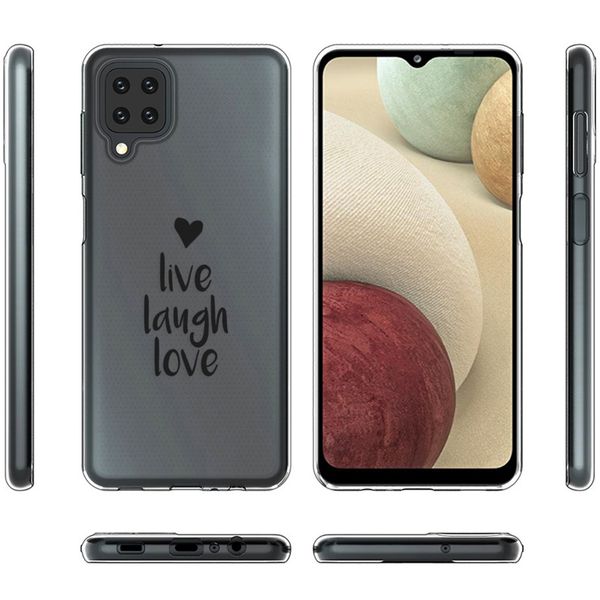 imoshion Design Hülle Samsung Galaxy A12 - Live Laugh Love - Schwarz