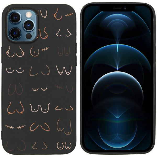 imoshion Design Hülle für das iPhone 12 (Pro) - Boobs all over - Schwarz