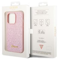 Guess Glitter Flakes Back Cover für das iPhone 14 Pro Max - Rosa