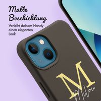 Personalisierte Color Backcover MagSafe mit abtrennbarem Band und Buchstaben für iPhone 13 - Black Coffee