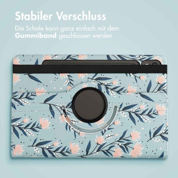 imoshion 360° drehbare Design Klapphülle Samsung Galaxy Tab S9 11.0 Zoll - Flowers