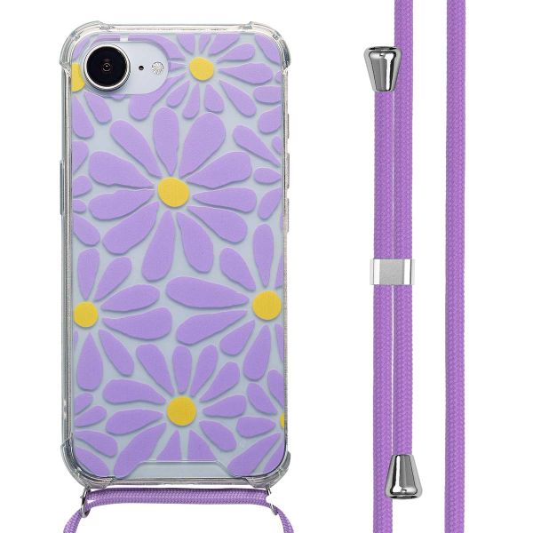 imoshion Design Hülle mit Band Apple iPhone 16e - Tropical Violet Flowers Connect