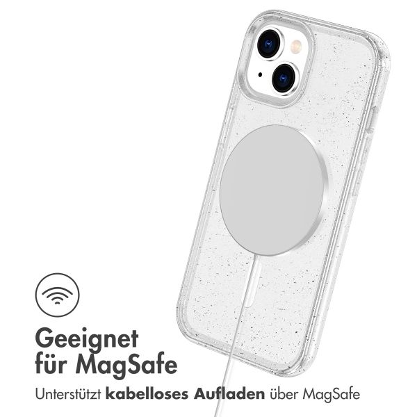 imoshion Sparkle Back Cover mit MagSafe Apple iPhone 15 - Glitzer Transparent